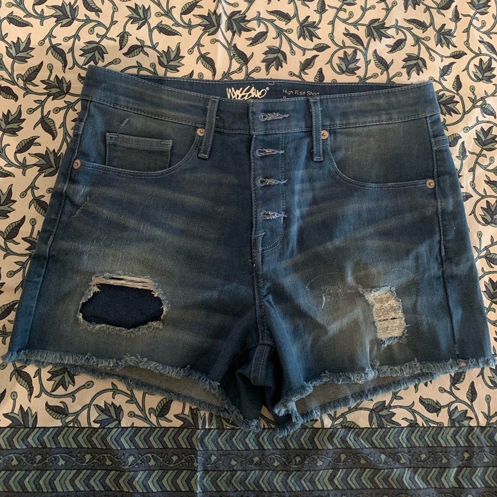 Mossimo distressed denim high rise shorts
